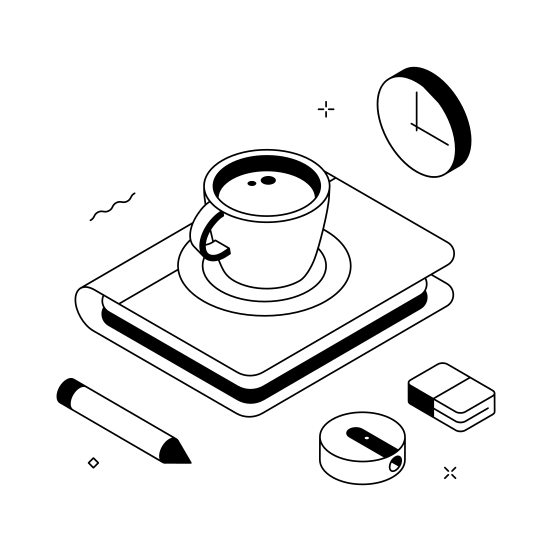 Study, Break, Student, Coffee, Learning illustration