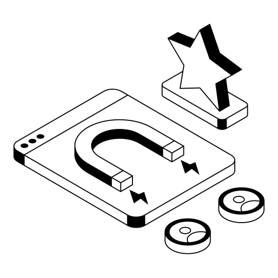Attract, Retention, Grab, Audience, Engage illustration