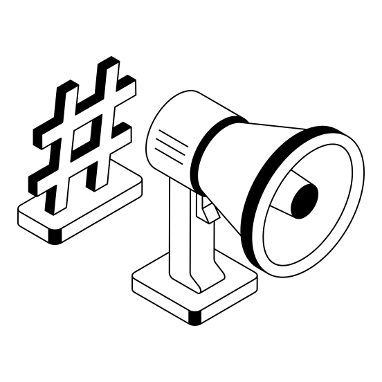 Hashtag, Tag, Media, Social, Promotion illustration