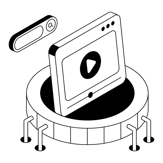 Media, Streaming, Tutorial, Content, Video illustration