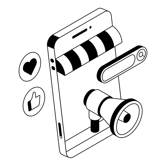 Mobile, Phone, Publicity, Loudspeaker, Megaphone illustration