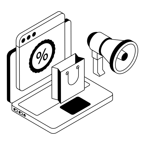Promotion, Retailing, Announcement, Publicity, Sale illustration