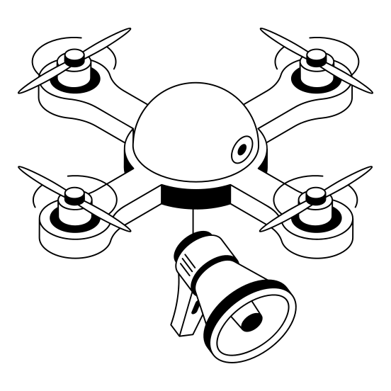 Quadcopter, Technology, Promotion, Publicity, Drone illustration