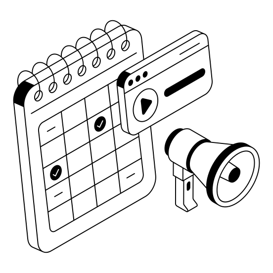 Schedule, Plan, Promotion, Yearbook, Event illustration