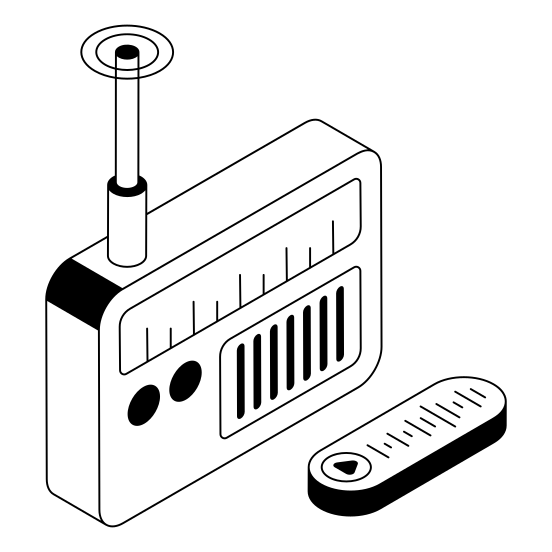 Transmission, Broadcasting, Audio, Radio, Device illustration