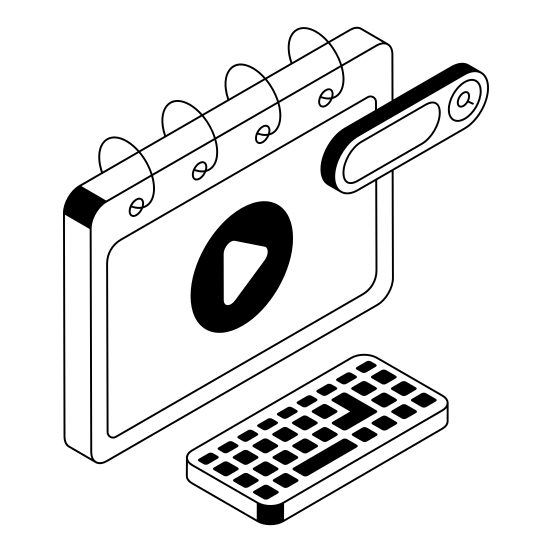 Video, Content, Media, Broadcasting, Plan illustration
