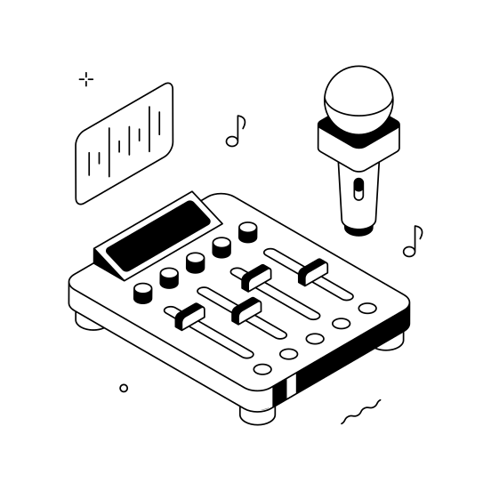 Audio, Mixer, Sound, Dj, Microphone illustration