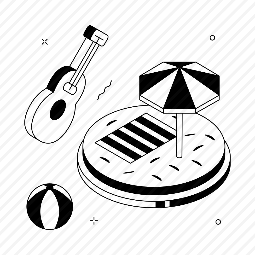 Beach, Summer, Vacation, Guitar, Umbrella preview