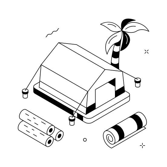 Camping, Outdoor, Travel, Nature, Entertainment illustration