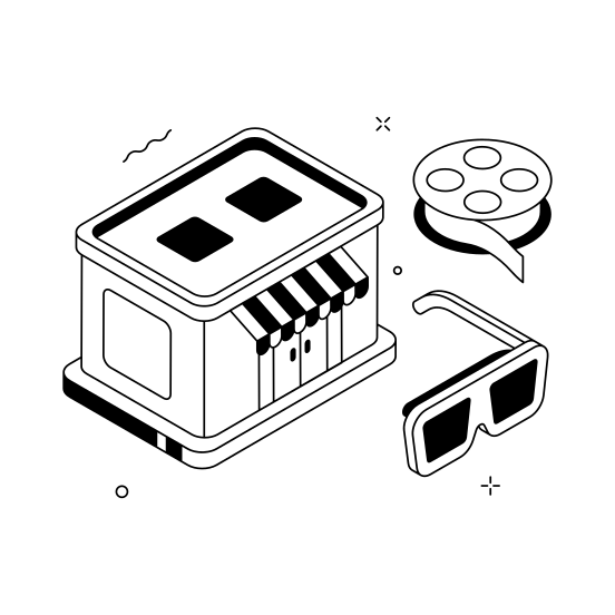 Cinema, Hall, Movie, Film, Entertainment illustration