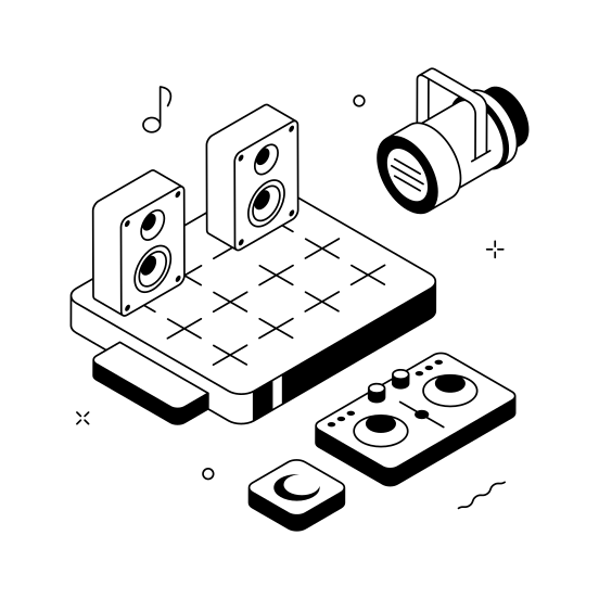 Dj, Setup, Music, Entertainment, Party illustration