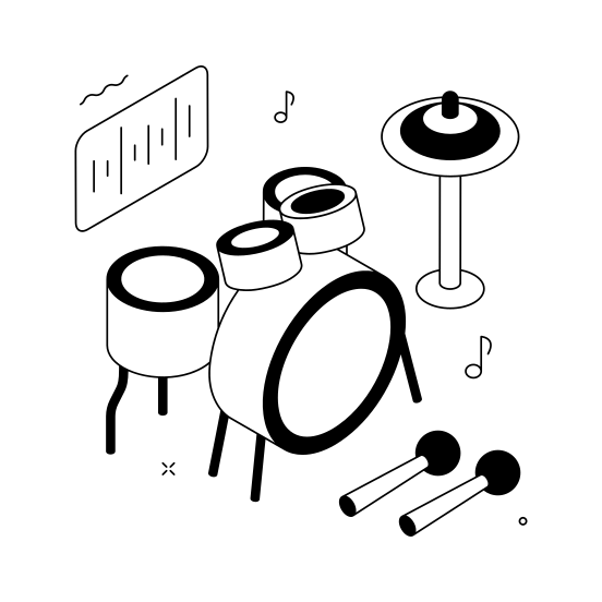 Drum, Set, Music, Entertainment, Instrument illustration