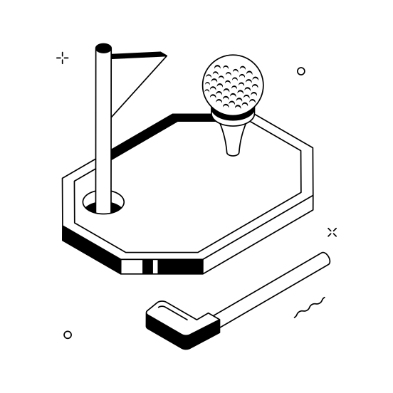 Golf, Game, Sports, Leisure, Entertainment illustration