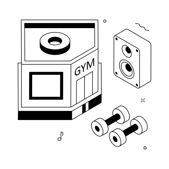 Gym, Equipment, Building, Architecture, Entertainment illustration