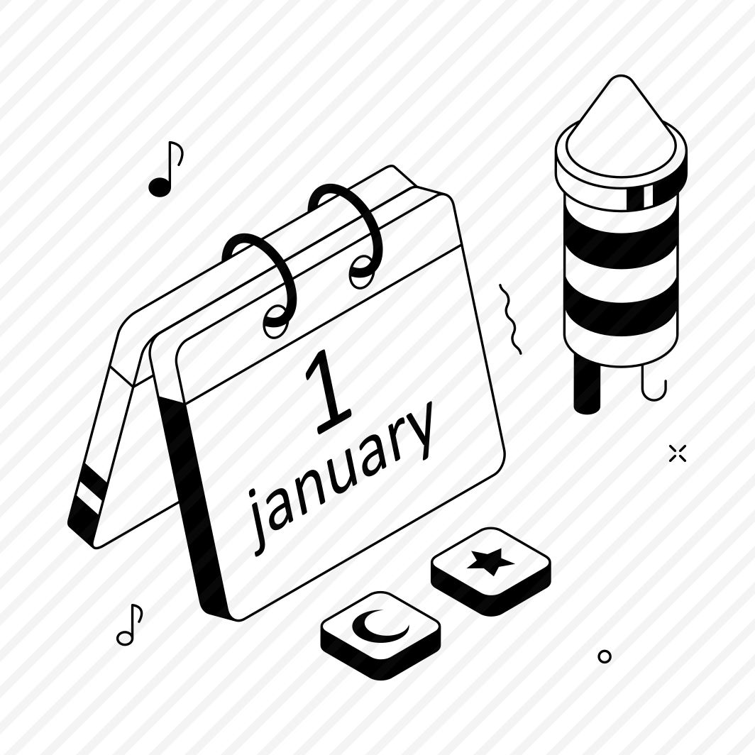 New Year, Calendar, January, First Day, Celebration preview