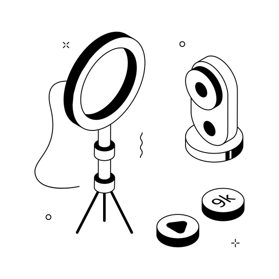 Streaming, Setup, Camera, Vlog, Ring Light illustration