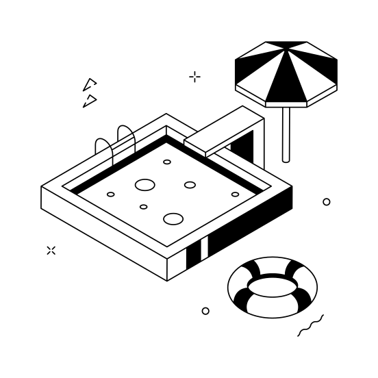 Swimming, Pool, Water, Summer, Vacation illustration