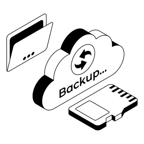 Backup, Sync, Cloud, Storage, Hosting illustration