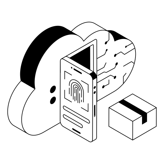 Biometric, Fingerprint, Verification, Cloud, Storage illustration