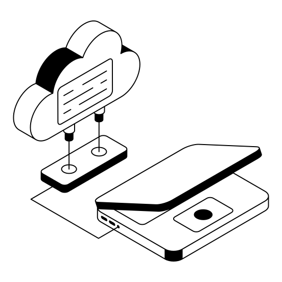 Connection, Laptop, Device, Cloud, Storage illustration