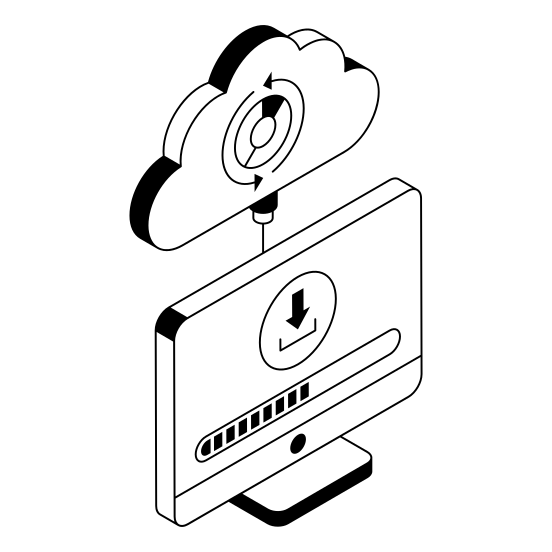Download, Import, Computer, Cloud, Storage illustration