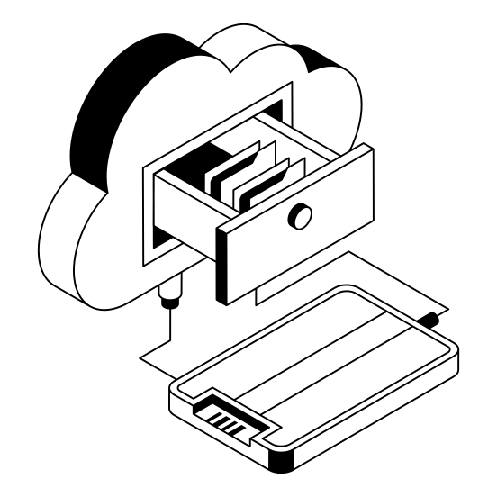 Drawer, Folder, Files, Cloud, Storage illustration