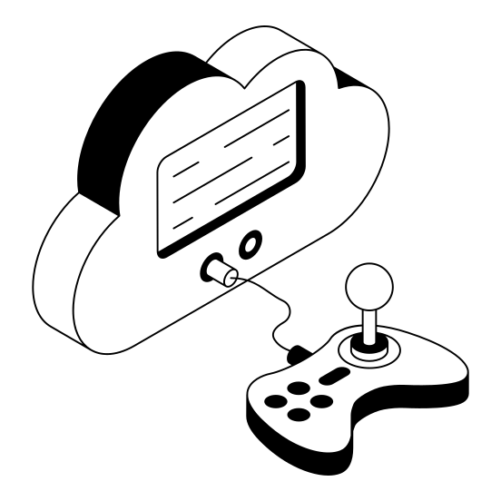Gaming, Entertainment, Gamepad, Cloud, Storage illustration