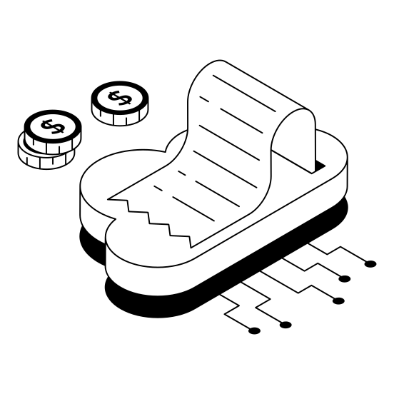 Invoice, Billing, Money, Cloud, Storage illustration