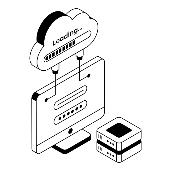 Loading, Computer, Device, Cloud, Storage illustration
