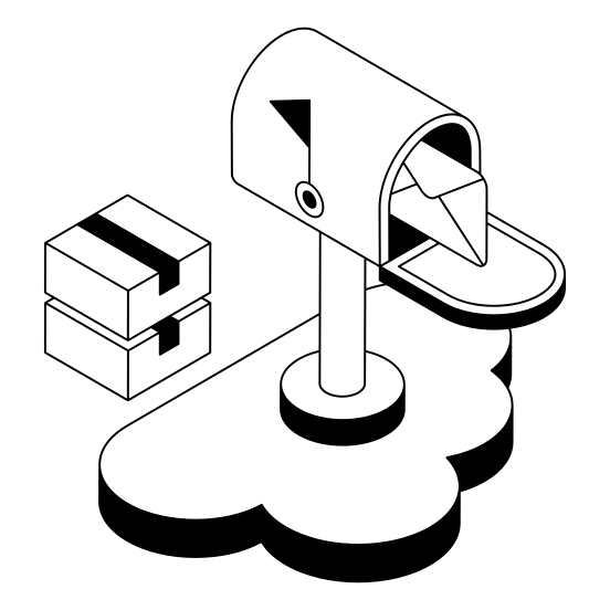 Mail, Message, Cloud, Storage, Hosting illustration