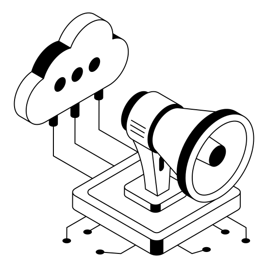 Marketing, Advertising, Promotion, Cloud, Storage illustration