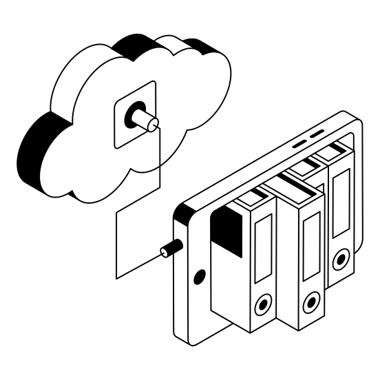 Phone, Files, Binders, Cloud, Storage illustration
