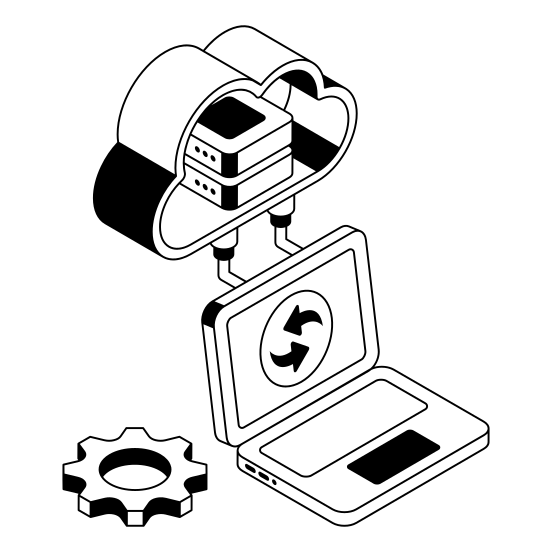 Reload, Synchronization, Laptop, Cloud, Storage illustration