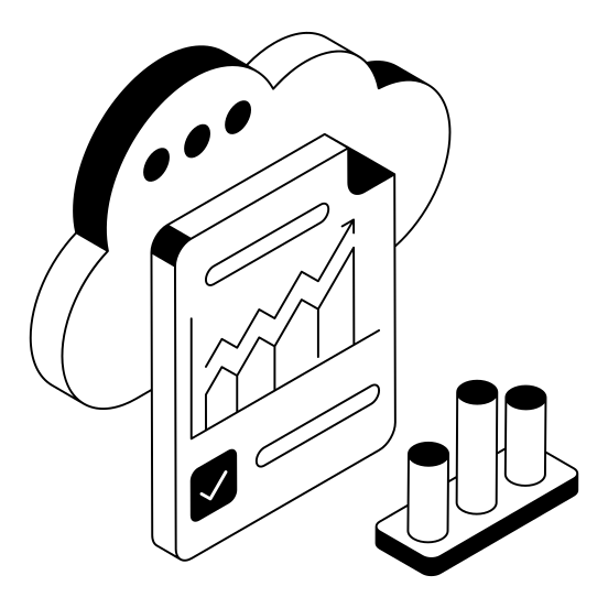 Report, Analytics, Statistics, Cloud, Storage illustration