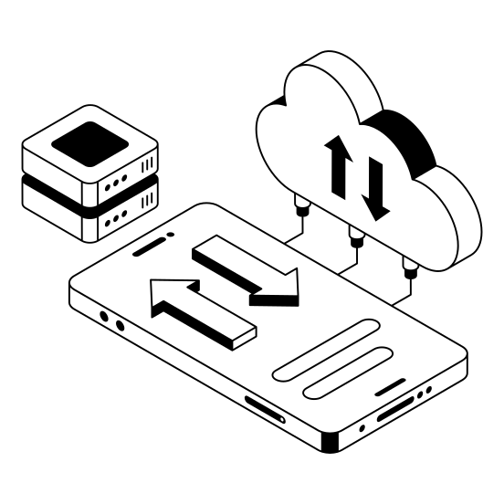 Smartphone, Transfer, Online, Cloud, Storage illustration