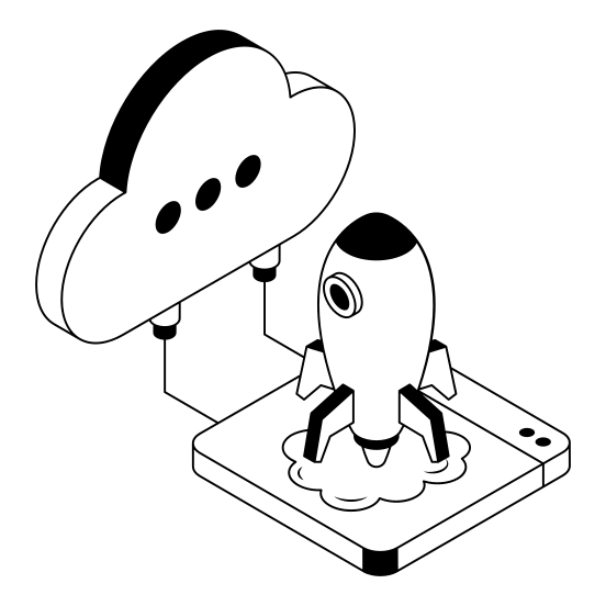 Startup, Launch, Cloud, Storage, Hosting illustration
