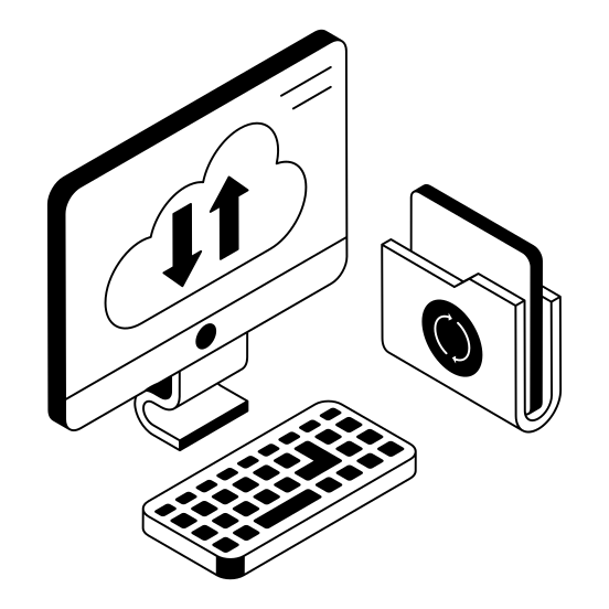 Transfer, Folder, Computer, Cloud, Storage illustration