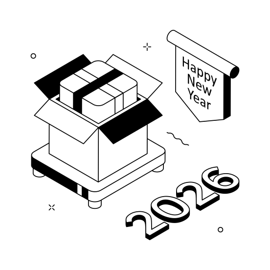 New Year Giftbox illustration
