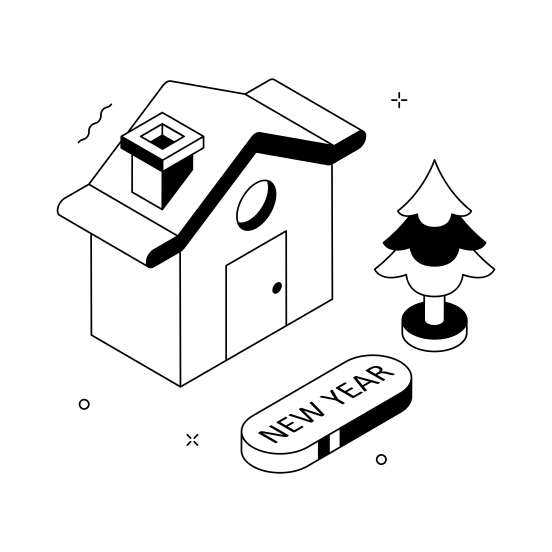 Winter House illustration