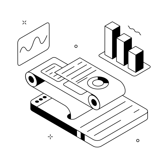 Business, Report, Online, Digital, Analysis illustration