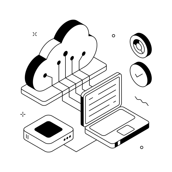 Cloud, Data, Storage, Online, Database illustration