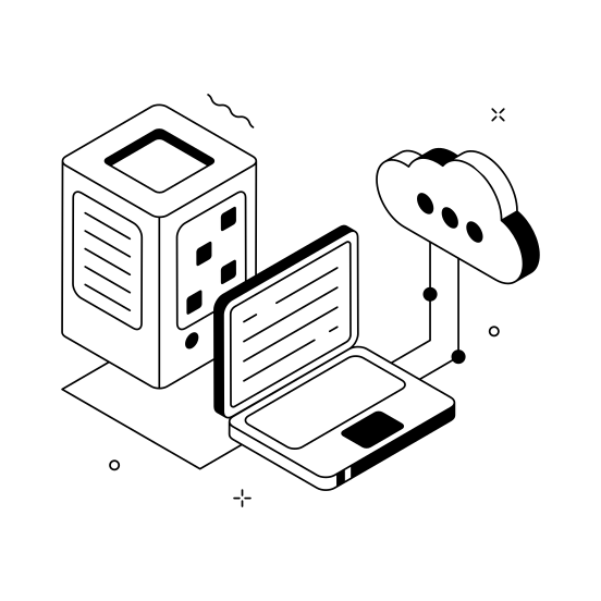 Cloud, Storage, Database, Datacenter, Server illustration
