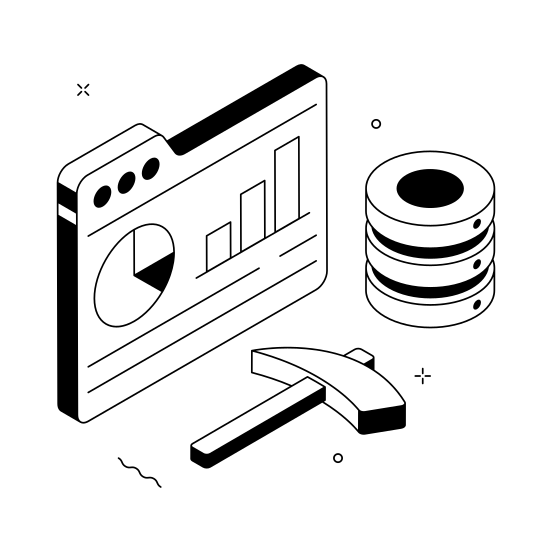 Data, Mining, Big Data, Extraction, Analytics illustration
