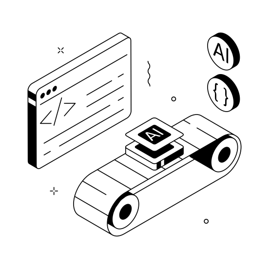 Data, Processing, Automated, Artificial Intelligence, Machine illustration