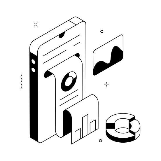 Data, Report, Analytics, Business, Mobile illustration