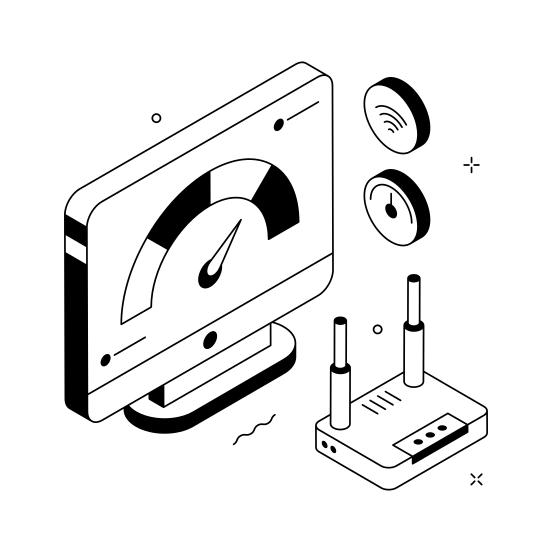 Speed, Testing, Internet, Network, Performance illustration