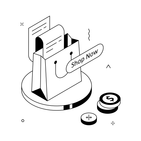 Buy Now, Shop Now, Online, Shopping, Ecommerce, Promotion, Campaign, illustration