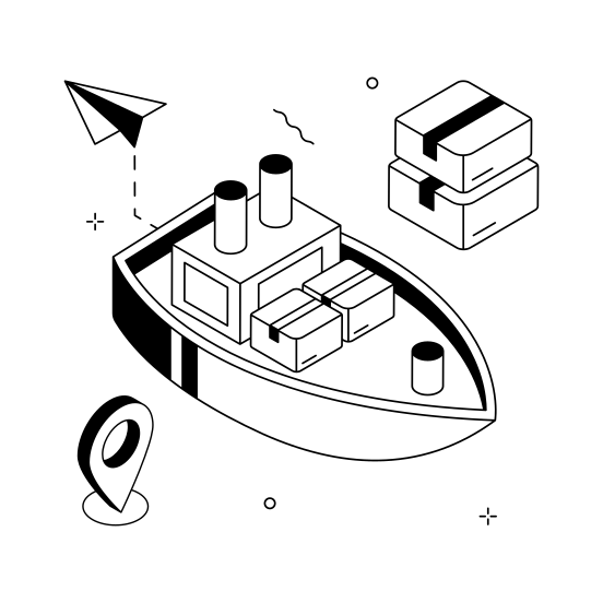 Cargo, Ship, Shipping, Logistics, Delivery, Transportation, illustration