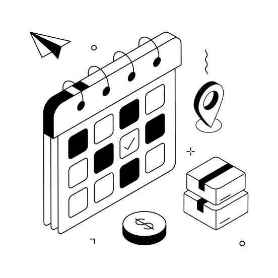 Delivery, Schedule, Planning, Logistics, Calendar, Project, Management, illustration