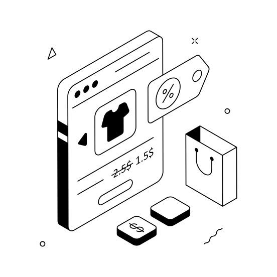 Discount, Offer, Deal, Sale, Online, Shopping, Ecommerce, illustration